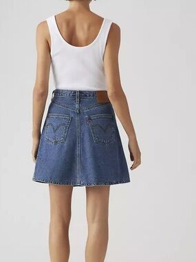 Levi's Blue Denim Mini Skirt - Classic A-Line